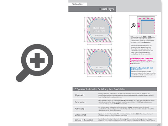 Product Bild flyer_rund_durchmesser_14_8_cm__beidseitig_bedruckt